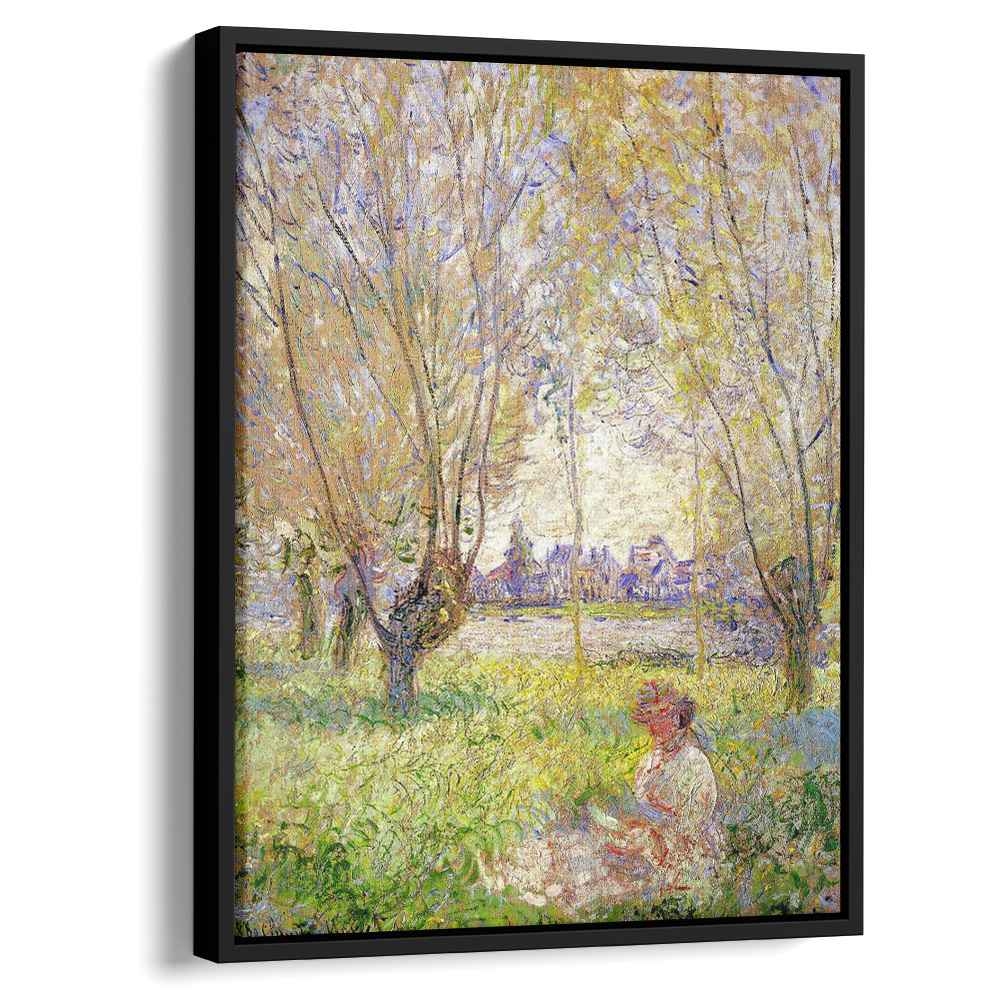 Woman Sitting under the Willowsby Claude Monet Canvas Print
