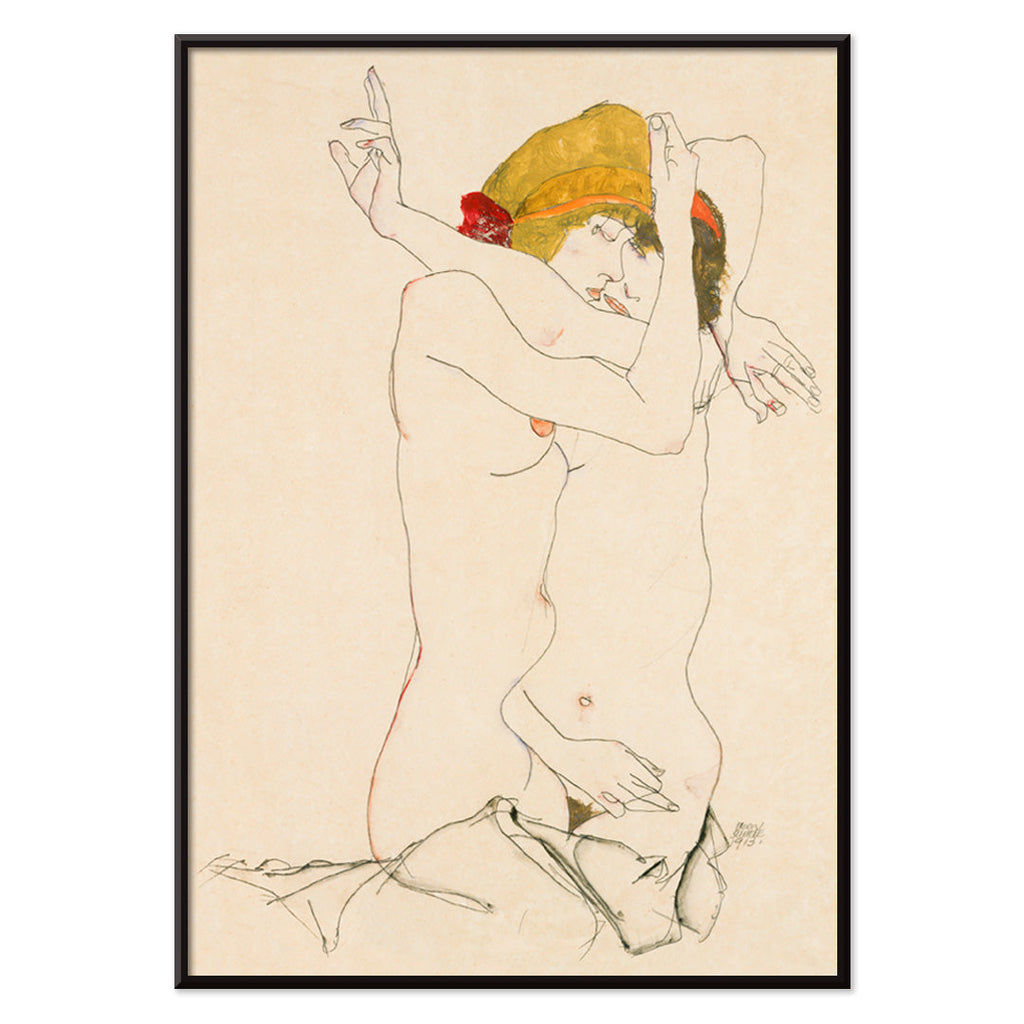 Deux femmes enlacées Canvas Print