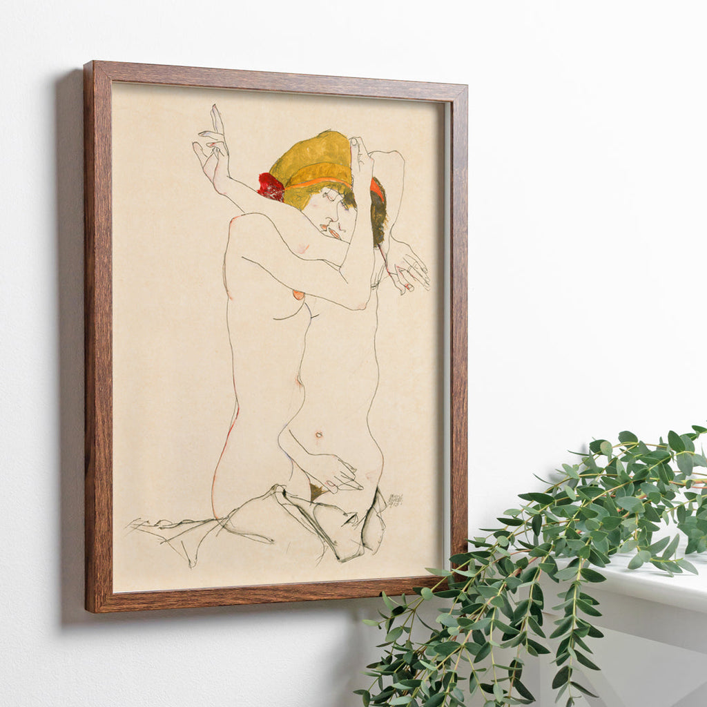Deux femmes enlacées Canvas Print