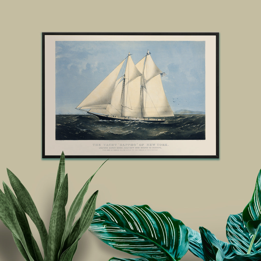 Yacht Sappho de New York Poster by Moryarty - Oil Painting canvas print