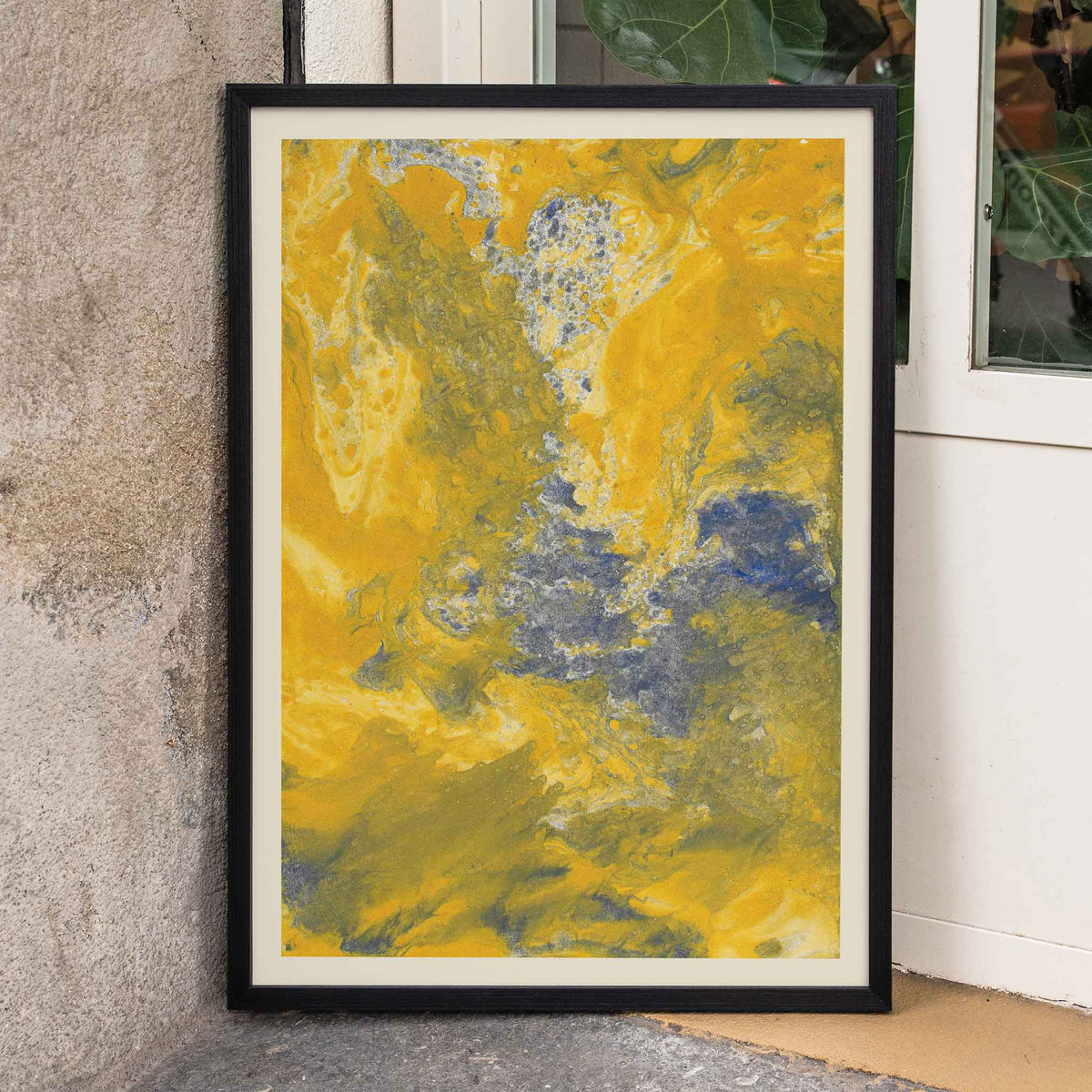 Papier marbr jaune Poster by Moryarty - Oil Painting canvas print