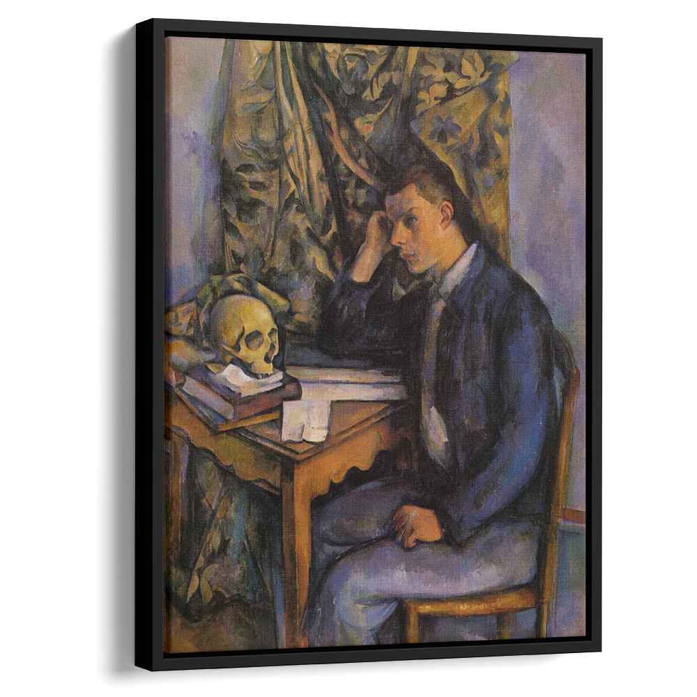 Young Man and Skullby Paul Cezanne Canvas Print