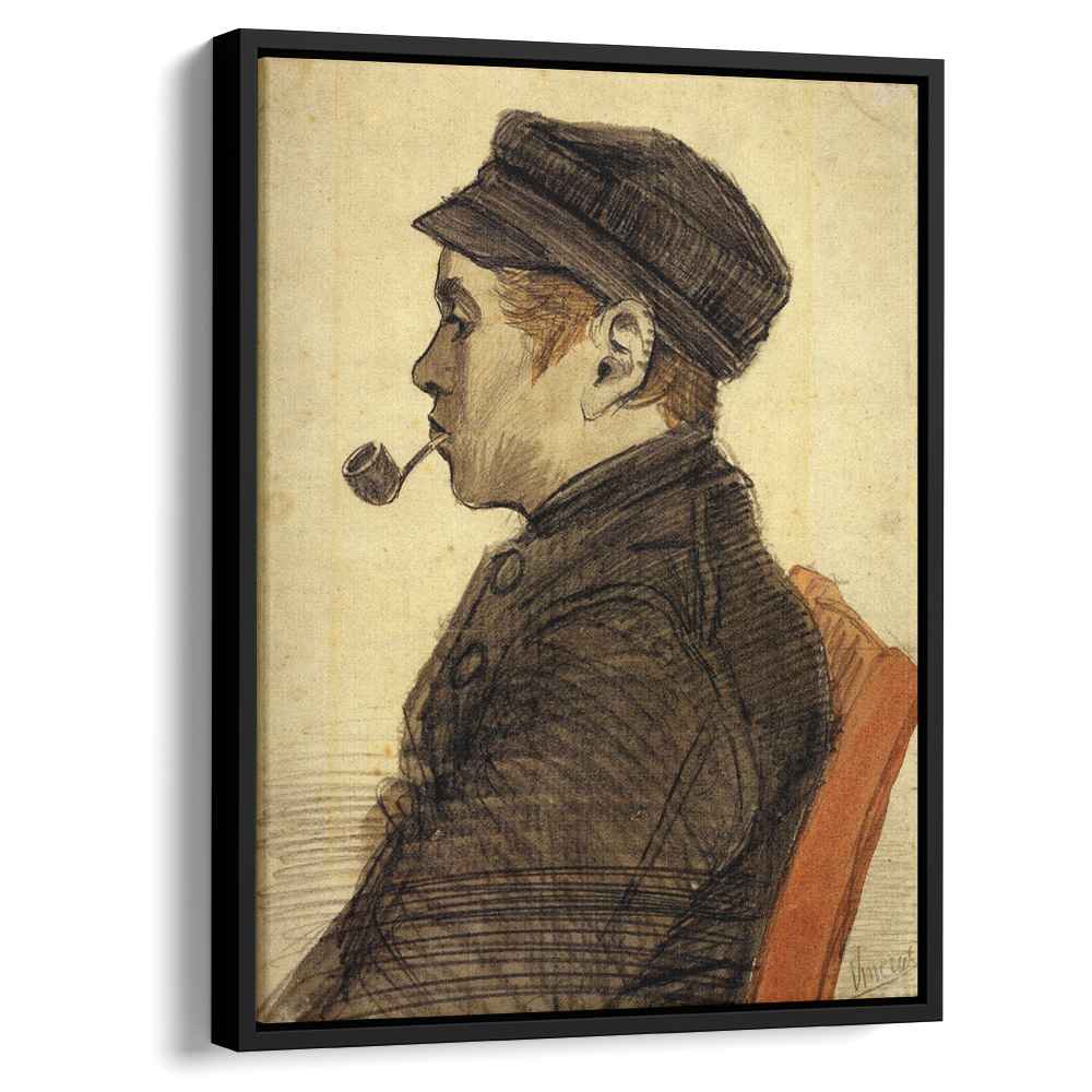 Young Man with a Pipeby Vincent van Gogh Canvas Print